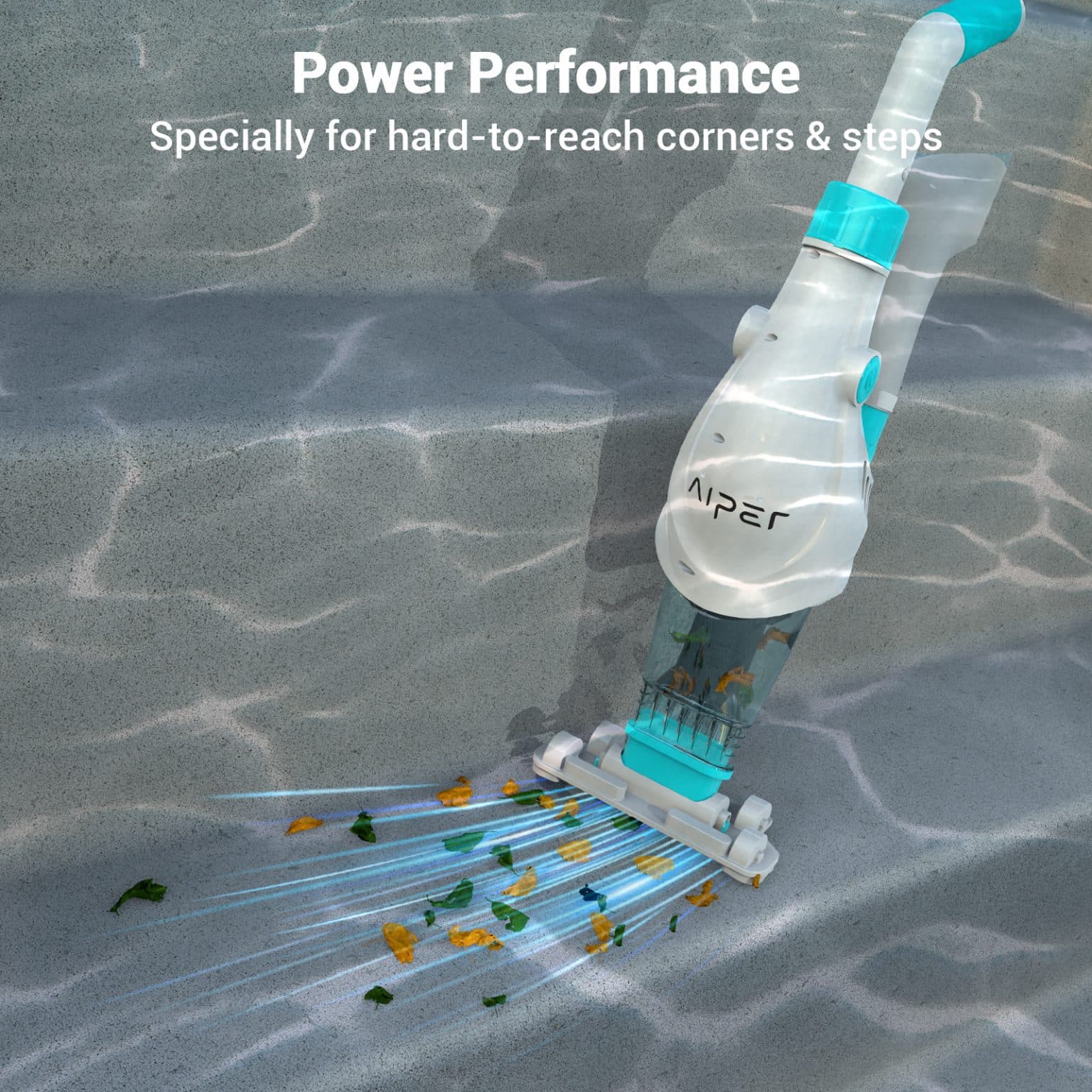 Aiper handheld pool vacuum with scrub brush head