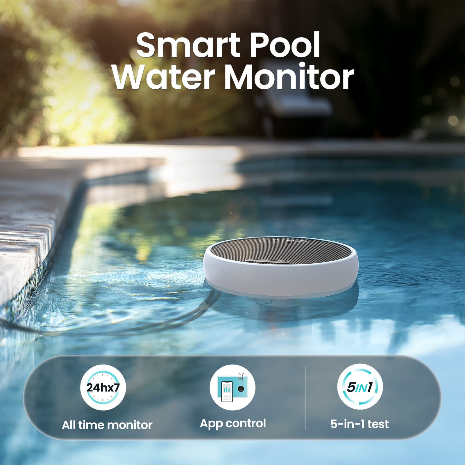 Aiper HydroComm 5-in-1 smart pool water monitor