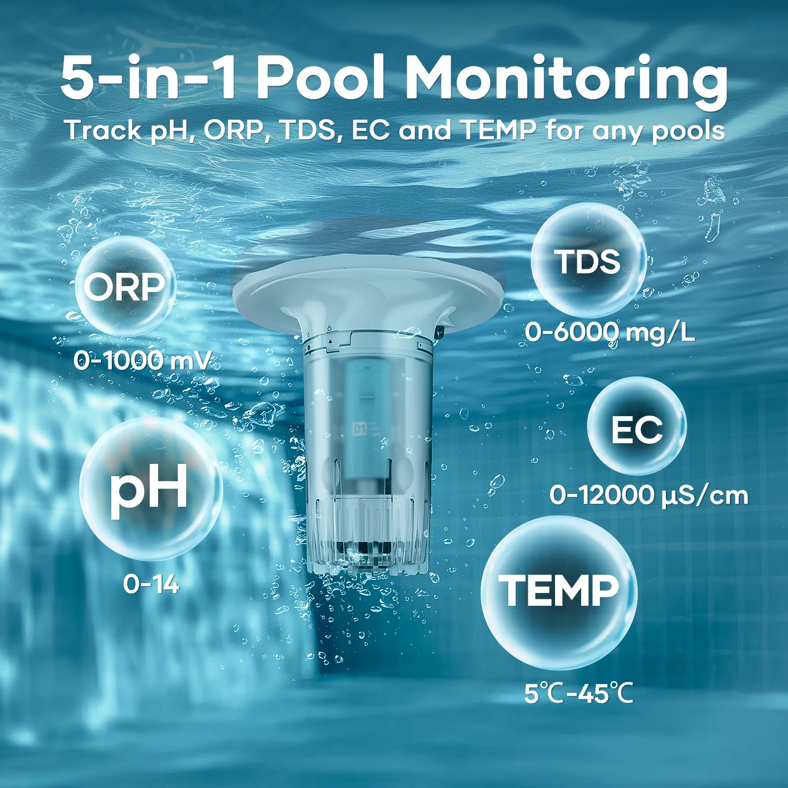 Aiper HydroComm Pro 5-in-1 smart pool monitor and underwater communication station