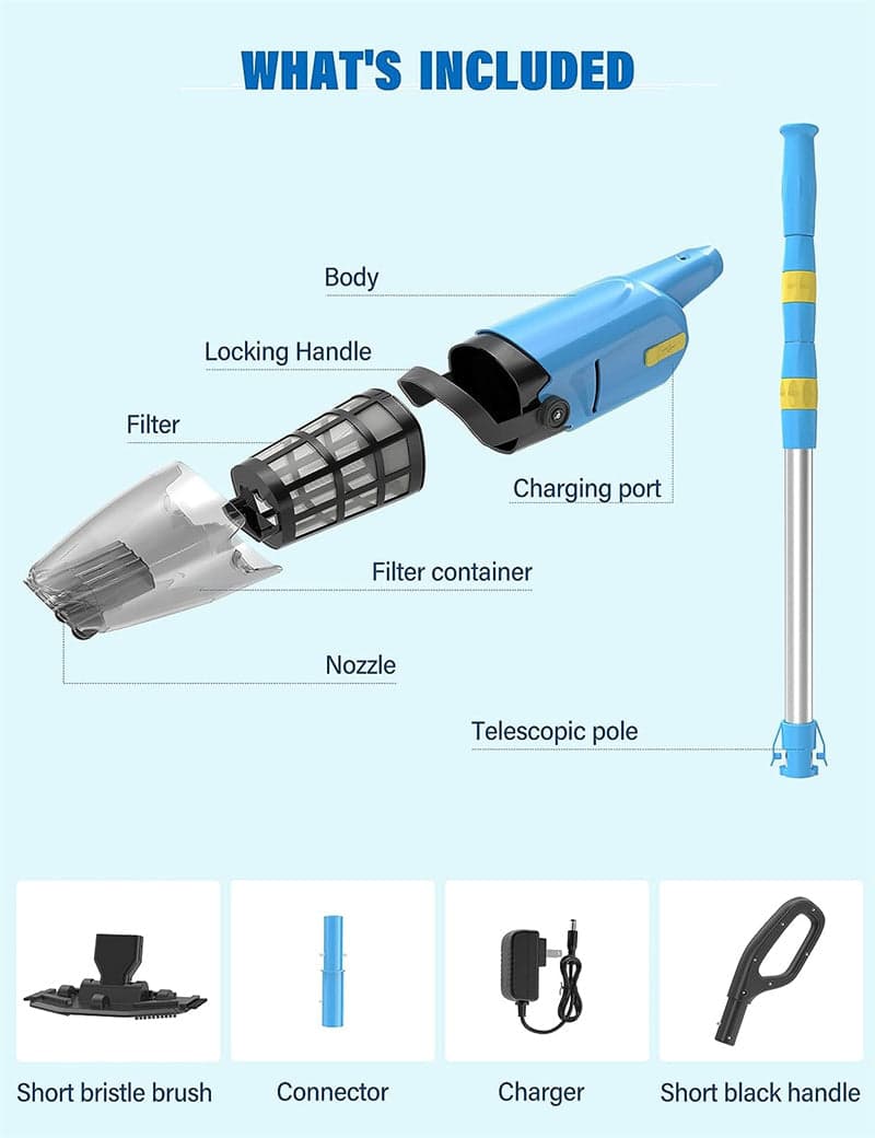 Efurden handheld cordless pool vacuum