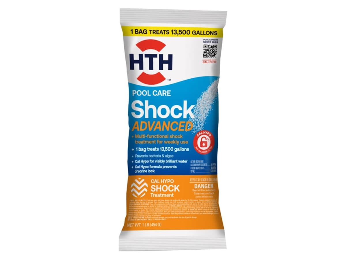 HTH Super Shock calcium hypochlorite pool shock bags
