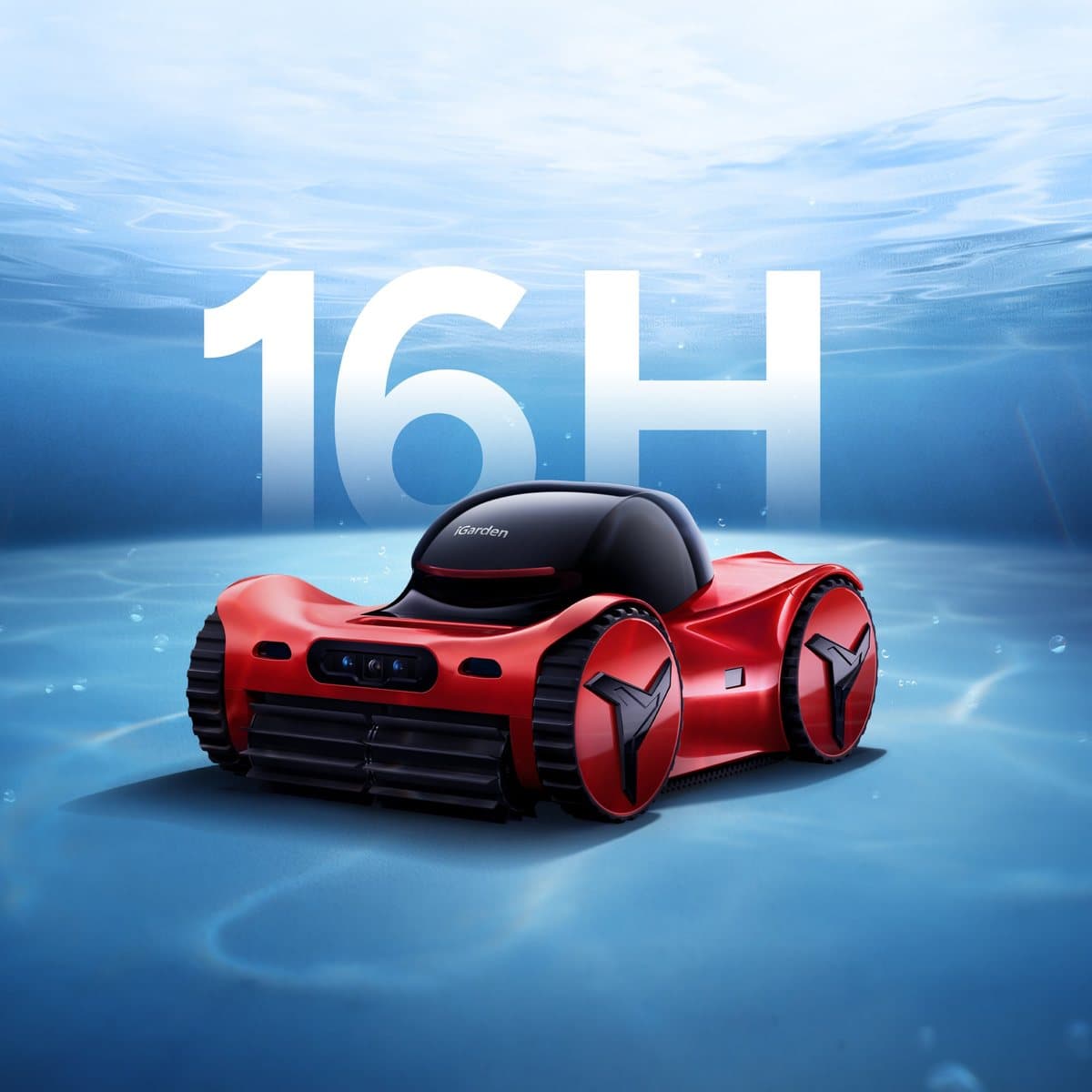 iGarden M1-AI Series flagship robotic pool cleaner with AI dual-vision cameras