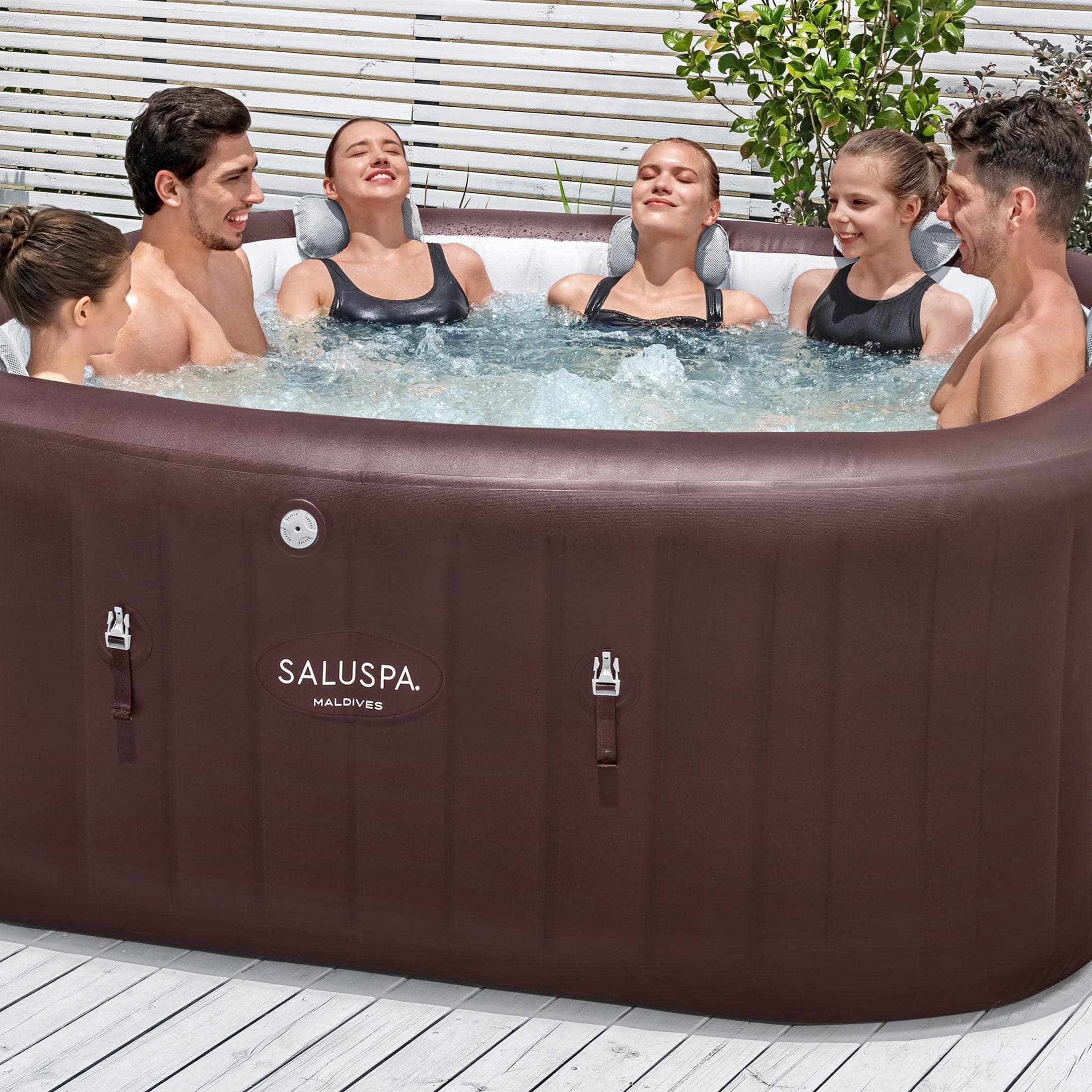Intex Greywood Deluxe 4-person inflatable hot tub with LED