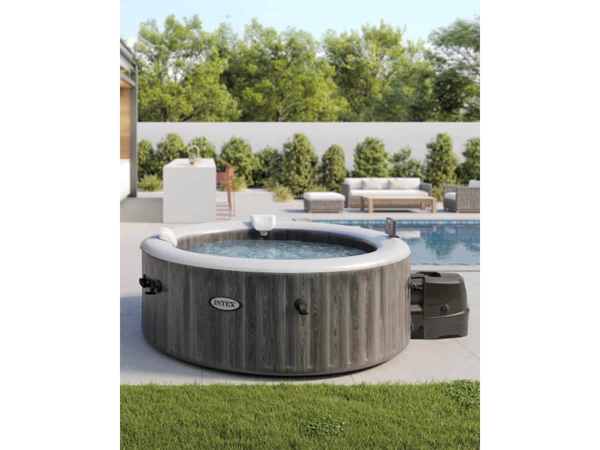 Intex Greywood Deluxe 4-person inflatable hot tub with LED