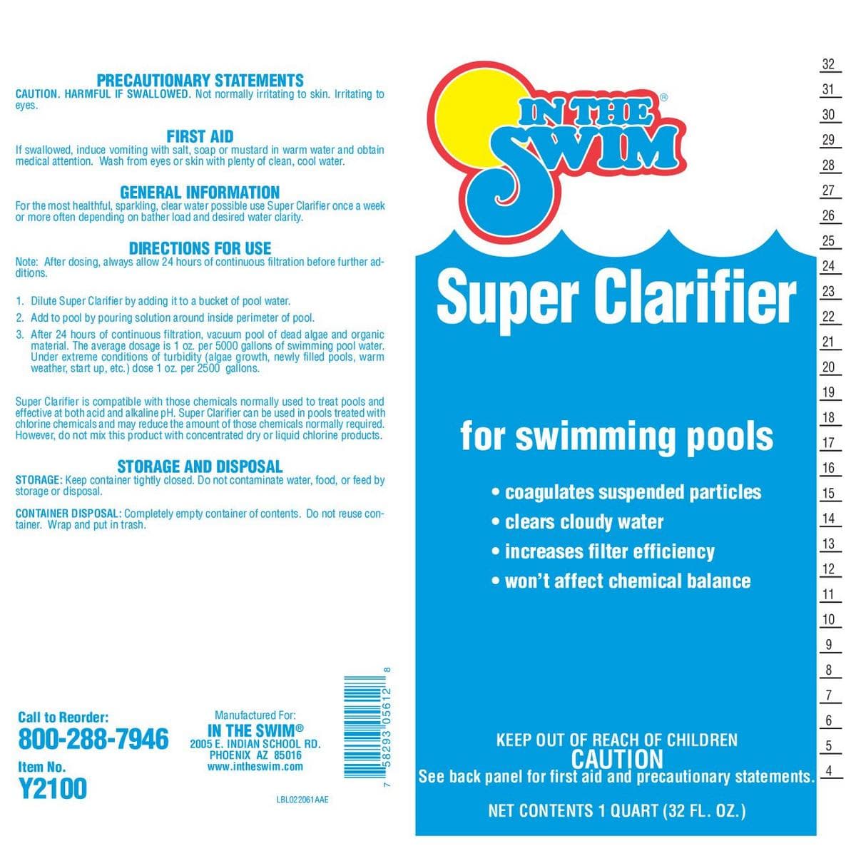 In The Swim Super Clarifier for cloudy pool water