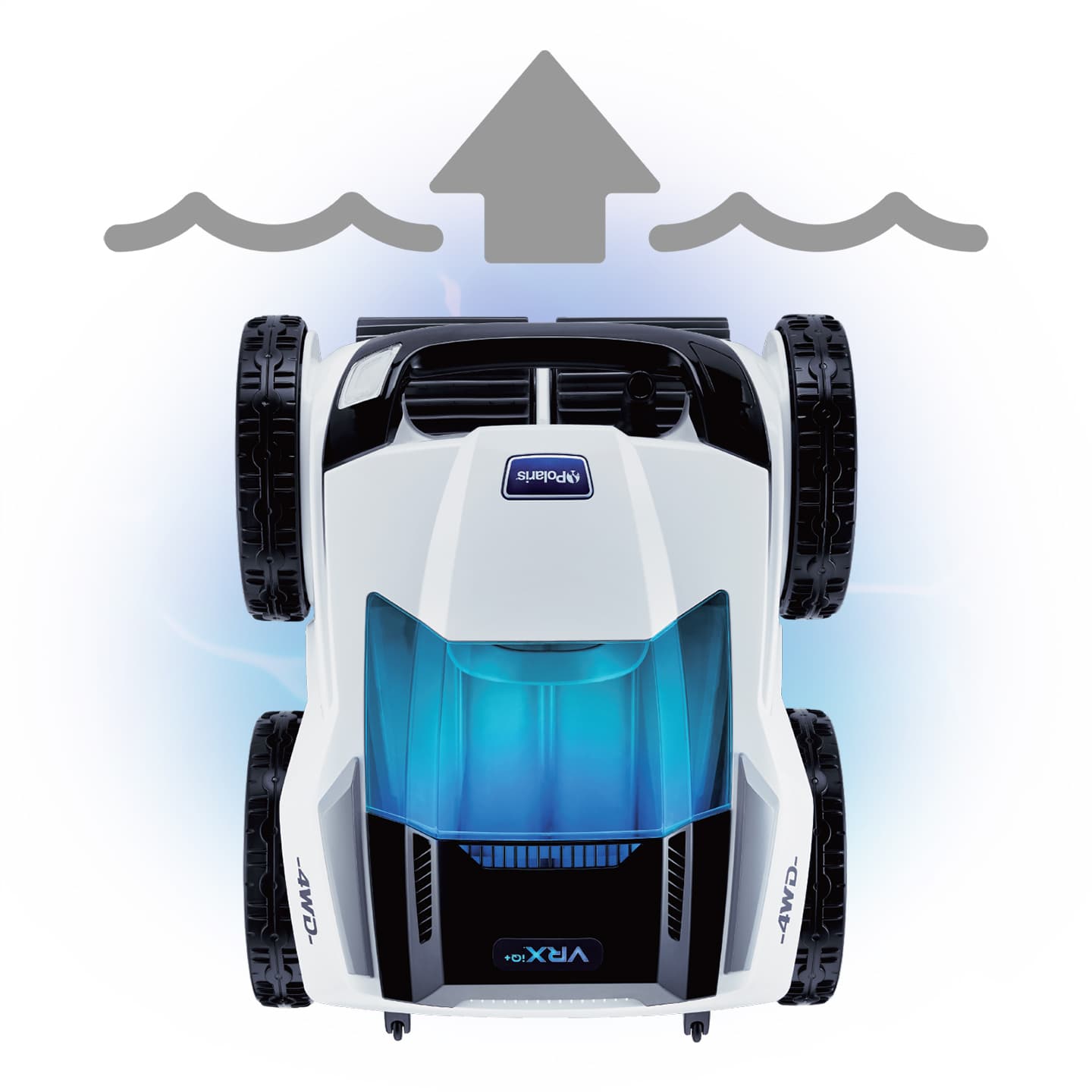 Polaris VRX iQ+ robotic pool cleaner with caddy