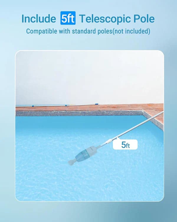 WYBOT handheld cordless pool vacuum with dual suction heads